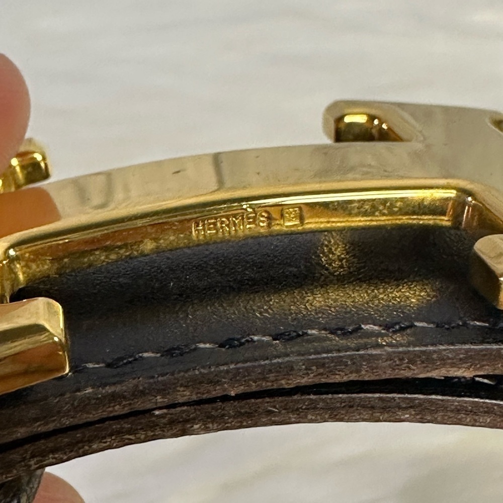 HERMES reversible leather belt in gold hardware - Picture 11 of 16